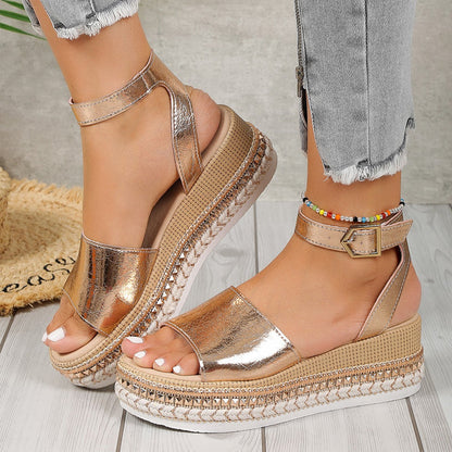 Glossy Thick Bottom Fish Mouth Sandals