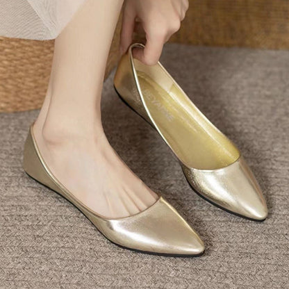 Shiny Comfortable Pointed Toe Flat Shoes