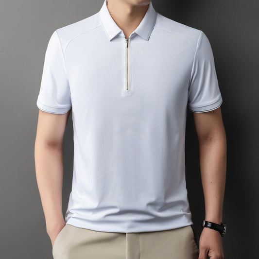 Men's Half Zipper Lapel Shirt