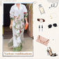 Women’s Print V-Neck Lapel Long-Sleeve Long Dress