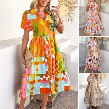 🌸Summer Hot Sale 49%OFF🌸Women's Casual Boho V-Neck Dress