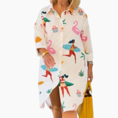 Women's Button-Down Shirt Midi Dress