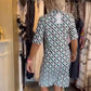 Shirt Collar Geometric Pattern Short-Sleeve Dress