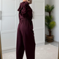 Women's Simple Fashion Hooded V-Neck Suit