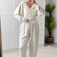 Women's Simple Fashion Hooded V-Neck Suit