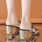 Women's Luxury Crystal-Embellished Open-Toe Sandals
