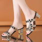 Women's Luxury Crystal-Embellished Open-Toe Sandals