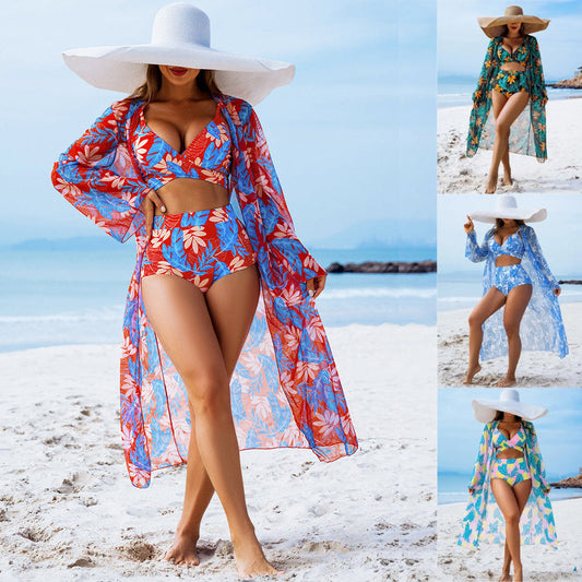 👗Women's 3-Piece Sexy Floral Print Swimsuit