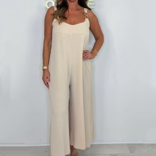 Women's Comfortable and Elegant Solid Color Backless Jumpsuit