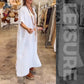 Women Solid Casual Loose Dress with Slits