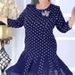 Women’s Polka Dot Fishtail Midi Dress