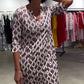 Women's Causal V-Neck Print A-Line Dress