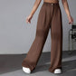Women's Solid Color High-Waisted Wide-Leg Pants