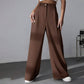 Women's Solid Color High-Waisted Wide-Leg Pants