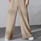 Women's Solid Color High-Waisted Wide-Leg Pants