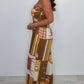 Fashion Casual Strapless Printed Jumpsuit
