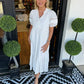 Women's Elegant V-Neck Puff Sleeve Tiered Dress