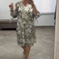 Women's Casual Loose V-Neck Fashion Printed Dresses