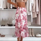 Women’s Elegant Print Pleated Flowy Skirt