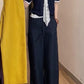Women's Draped High Waisted Pants with Drawstring