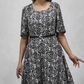 Elegant Printed Maxi Dress with Belt