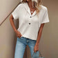 Women's Solid Drawstring Hooded Short-Sleeve Tops