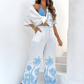 Women’s Causal Flowy Shirt & Pants Set