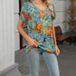 V-Neck Short Sleeve Printed T-Shirt