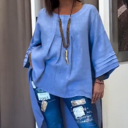 Women's Solid Color Loose-Fit Top