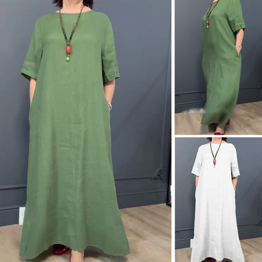 Women's Casual Loose Solid Color Dresses