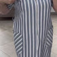 Women's Loose Fashion Round Neck Striped Dress with Pockets