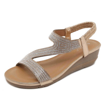 Women's Fashion Rhinestone Platform Wedge Sandals
