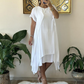 Women's Elegant White Round Neck Dress