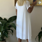 Women's Elegant White Round Neck Dress