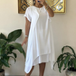 Women's Elegant White Round Neck Dress