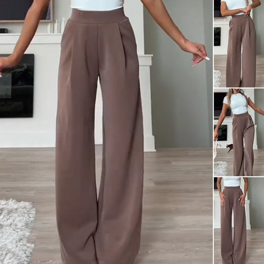 Women's Casual Straight-Leg Pants with Pockets