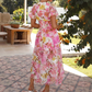 Women's Vibrant Printed Cutout V-Neck Dresses
