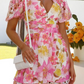 Women's Vibrant Printed Cutout V-Neck Dresses