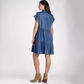 👗Women’s Lapel Short Sleeve Pleated Button-Down Dress