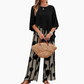 5/8 Sleeves Top & Print Pants Set