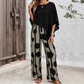5/8 Sleeves Top & Print Pants Set