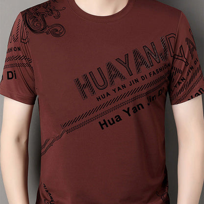 Round Neck Printed Short Sleeve Casual T-Shirt