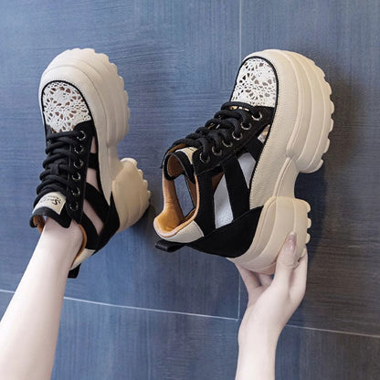 Women's Fashion Cutout High Top Sneakers