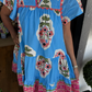 Women's Floral Printed A-Line V-Neck Dress
