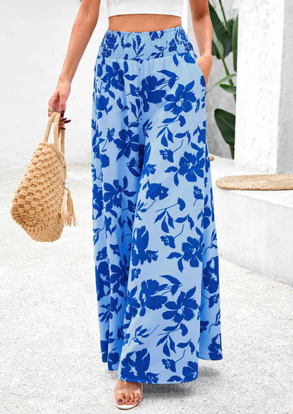 💖New Style Hot Sale 50% Off💕Floral Print High-Waisted Wide Leg Pants🌺