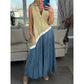 Women's Tie-dye V-neck Lapel Sleeveless Dress