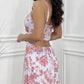 Women's Floral Print Dress with Pleated Hem