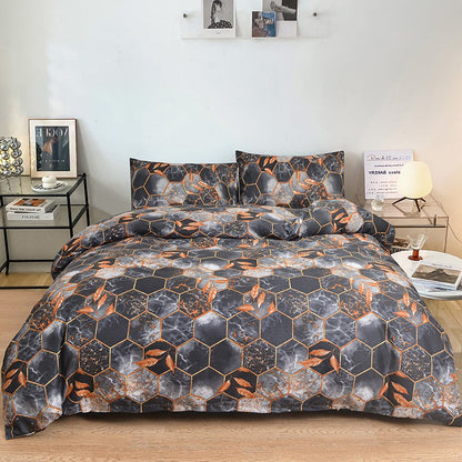 Geometric Gold Leaf Duvet Cover and Pillowcase