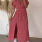 Women’s Sexy Printed Maxi Dress With Side Slits
