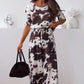 Women's Printed Top & Wide-Leg Pants Set